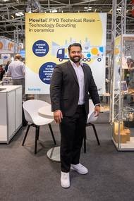 Technical Product Manager Gurshranjit Singh at the Ceramitec 2022 booth.